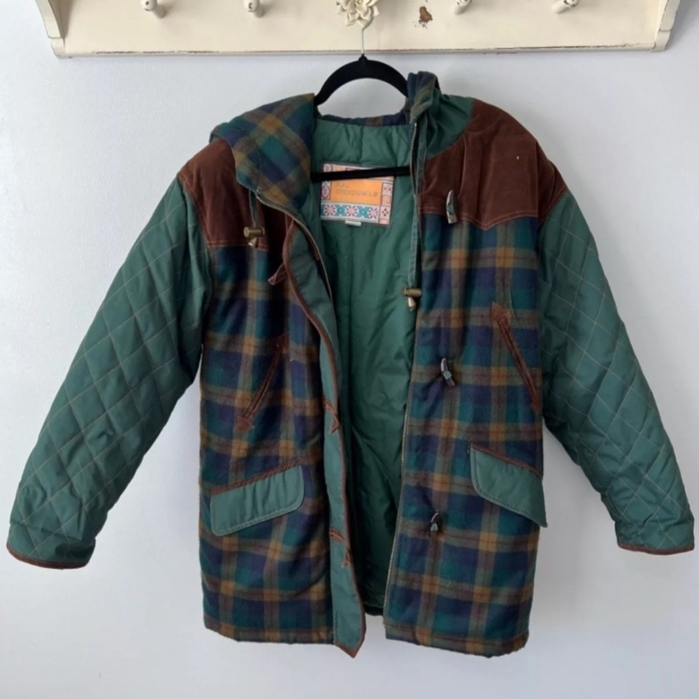 Plaid Quilted Puff Jacket